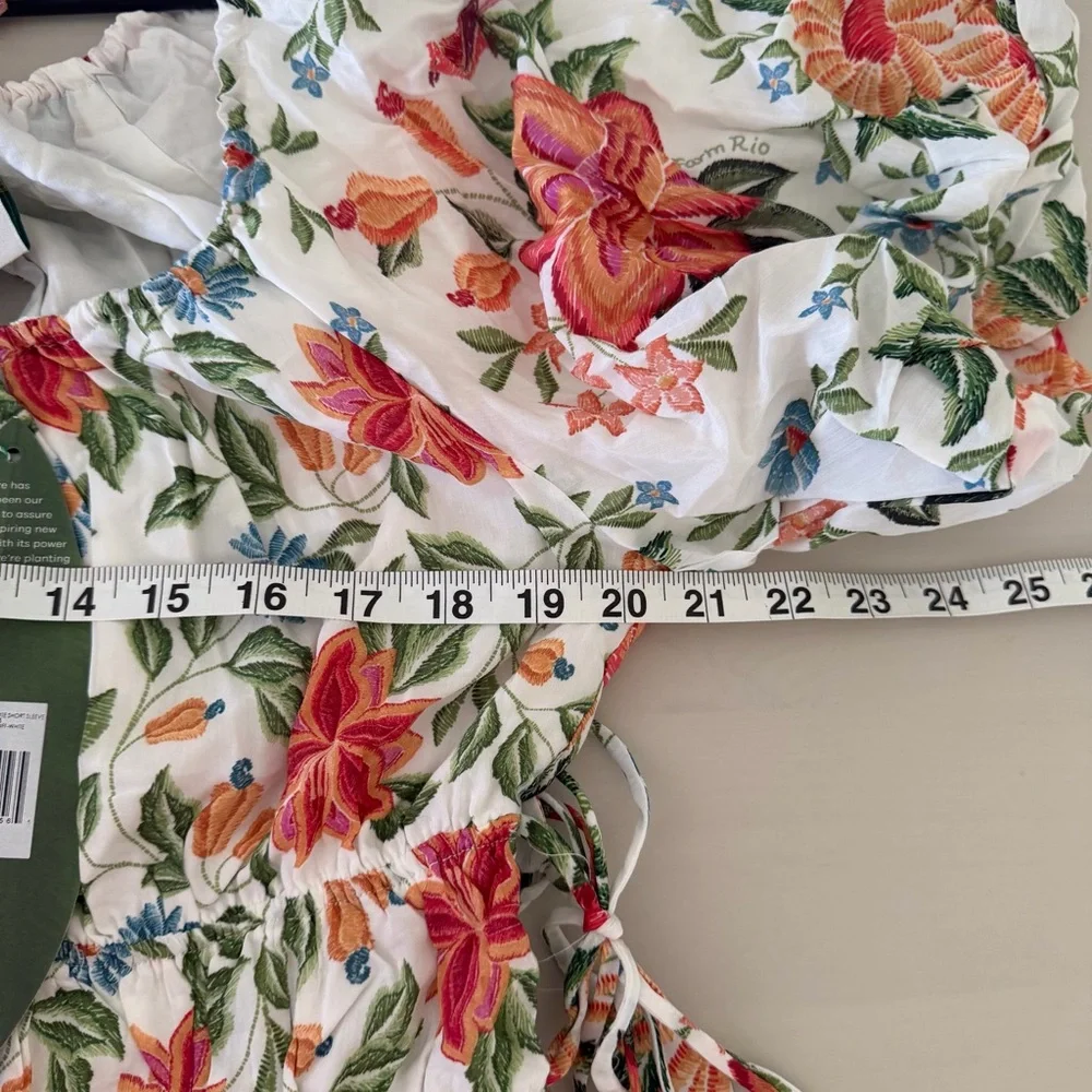NWT Farm Rio Floral Mini Dress Off White Floral Size L - Picture 8 of 12